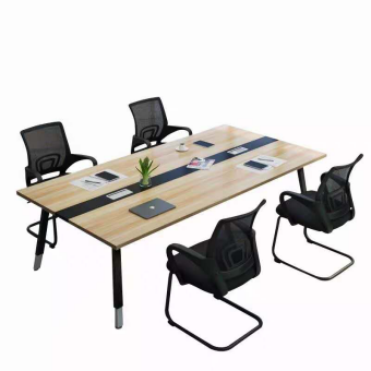 定制四人辦公桌-原木色
